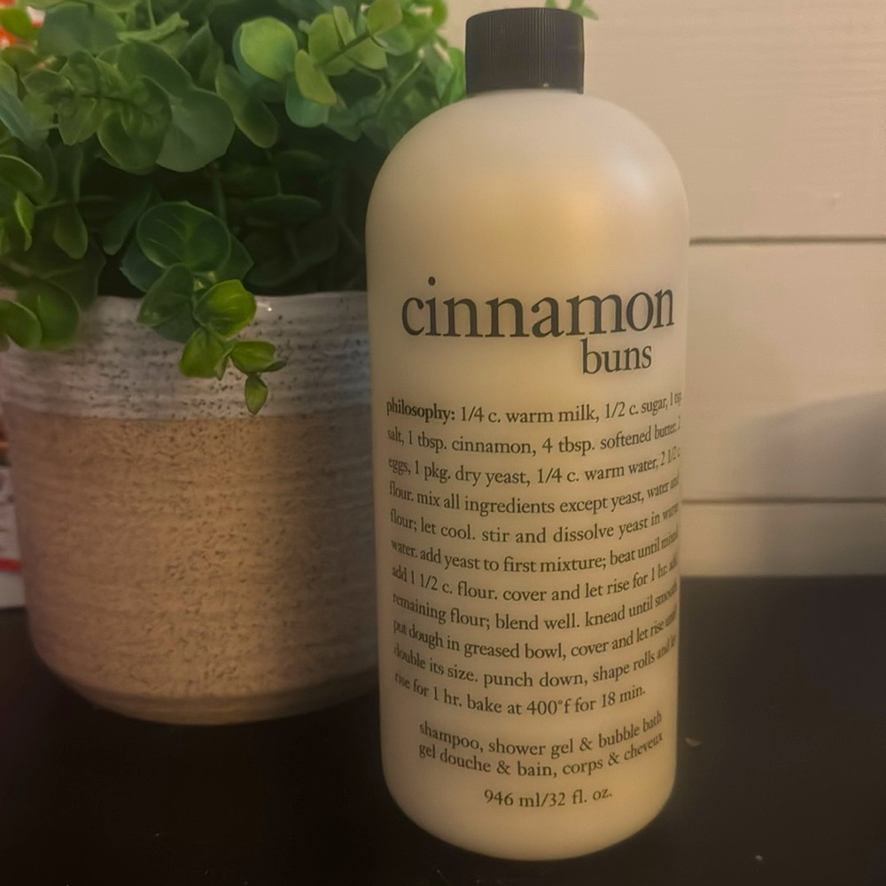 Philosophy cinnamon buns shampoo, shower gel and bubble bath